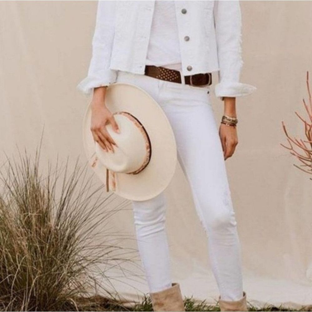 Matilda Jane Good Hart Women’s SOMERSET SKINNY Jeans White Distressed Size 6‎